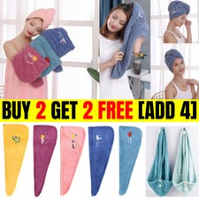 Quick Dry Hair Turban Hair Drying Towel Wrap Turban Head Hat Bun Cap Shower