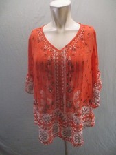 Style&Co Size XS Womens Multicolor Floral V Neck Ruffle Sleeve Beauty Tunic 202