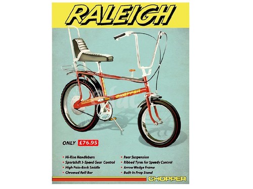 Raleigh chopper retro sign - retro,