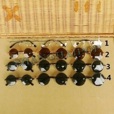 Foncé Lentille Lunettes de Soleil Rondes John Lennon Nuances Clair Hippie Rétro