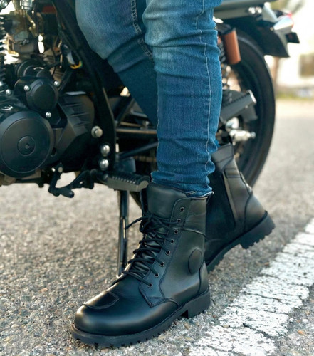 Leather motorcycle boots lace - boots,
