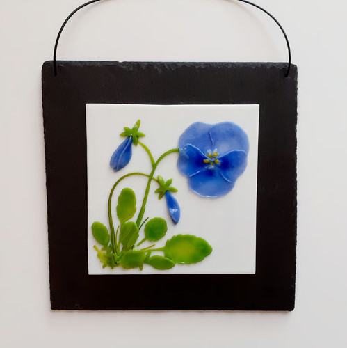 Handmade fused glass - , floral