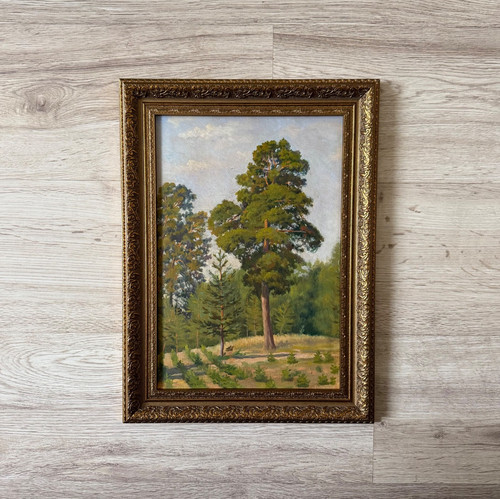 Antique oil painting framed