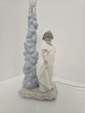 Nao Lladro Table Lamp Girl How Pretty Daisa 1997 Valencia Spain Vintage RARE