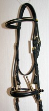 FSS German COMFORT Baroque GOLD PIPING Padded DROP Noseband Dressage Bridle NEW