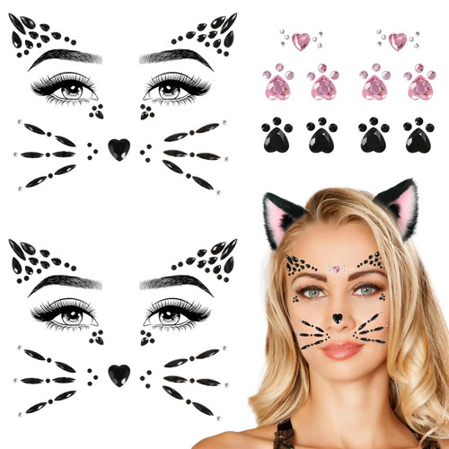 Cat face gems jewels - cat,