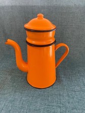 French Vintage Orange Enamel