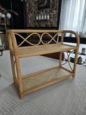 Vintage Cane Wall Shelf Unit
