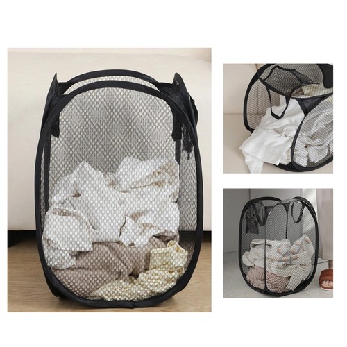 Foldable mesh laundry - mesh, basket