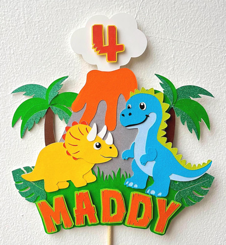 Personalised dinosaur cake - dinosaur,