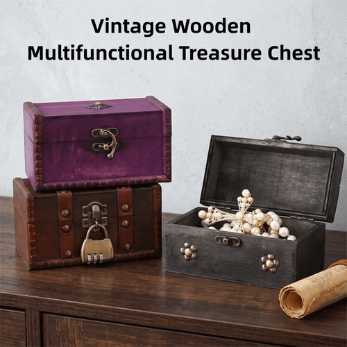 1pc retro wooden treasure - retro,
