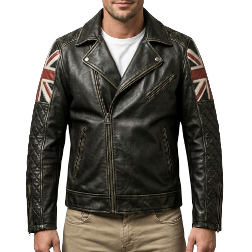 Men black leather cafe - leather,