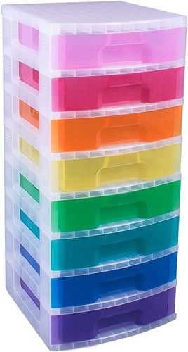 Plastic storage box tower - plastic,