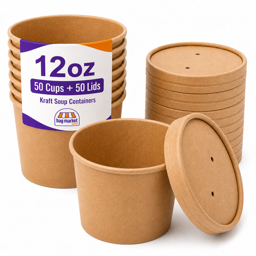 12oz kraft soup containers - kraft, and