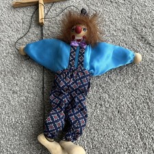 Small Vintage Wooden Clown