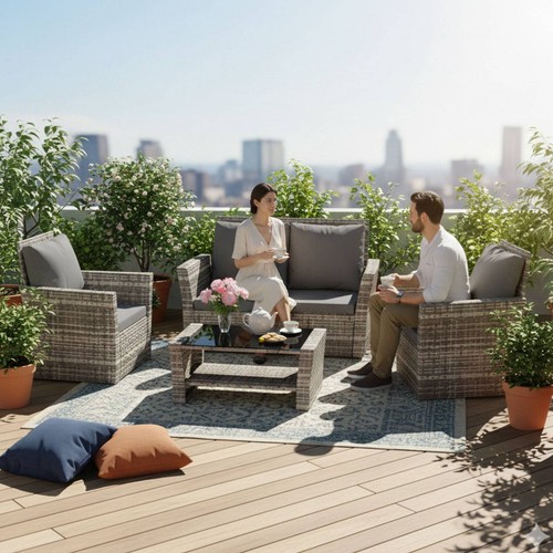 Rattan furniture set - furniture, 4pcs