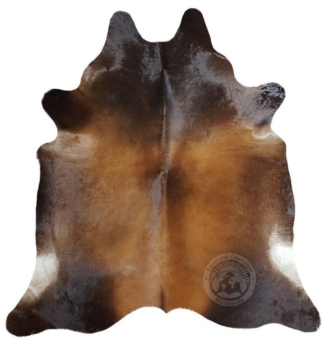 Real cowhide rug - cowhide, mahogany