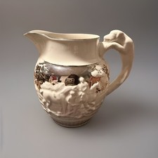Wedgwood Pitcher Jug D'ye Ken John Peel Hunt Scene Platinum / Silver Large 1.6L