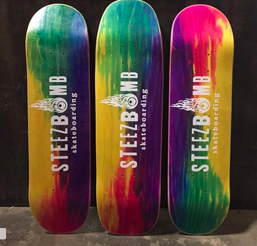 Steezbomb tie dye skateboard - dye,