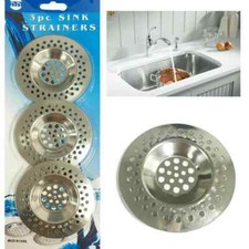 Sink Strainer Kitchen Drain Plug Hole Bath Basin Steel Hair Catcher Cover Filter