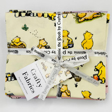 Winnie The Pooh Percale 7Pcs Fat Quarter Bundle 100% Cotton Packs for Quilting