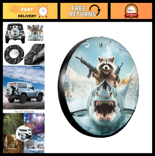 Funny raccoon riding shark - funny,