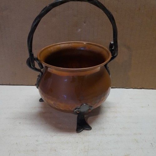 Copper cauldron planter fire