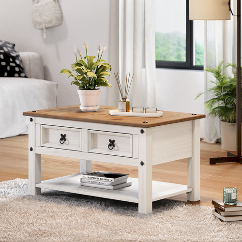 Corona coffee table white - coffee, 2