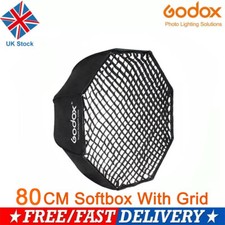 GODOX 32" 80cm Octagon Umbrella Softbox for Studio Flash Light With Grid UK