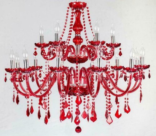 Red crystal bedroom lighting - red,