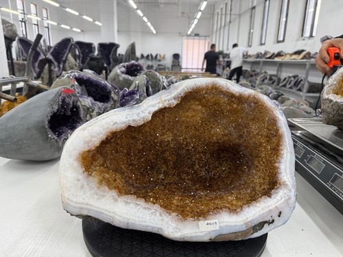 Natural citrine geode cave - citrine,