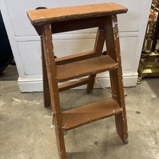 Vintage 1920s Wooden Folding Step Ladders. Panshine Advertising 