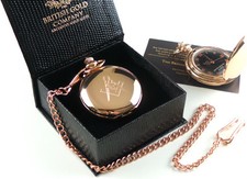 FREEMASONS 18ct ROSE GOLD Clad MASONIC POCKET WATCH and Chain Luxury Gift Case