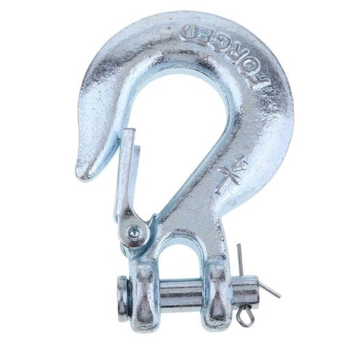 Winch hook with safety latch - with,