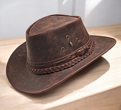 Vintage brown leather cowboy - vintage,