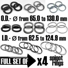 Set of 4x Spigot Rings Alloy Wheel Hub Spacer size to choice diameter Ø OD-ID mm