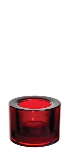 Red tealight glass - glass, holder