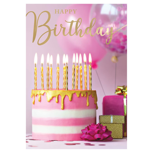 Pink cake candles - candles, musical