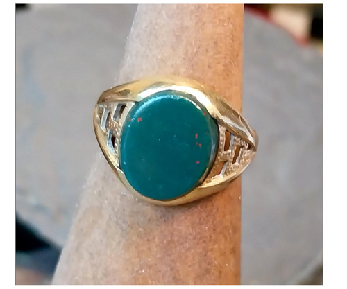 9ct gold bloodstone agate - 9ct,
