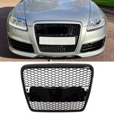 Fits Audi A6 S6 2008-2011 Front Main Grille Gloss Honeycomb RS6 Style Badgeless