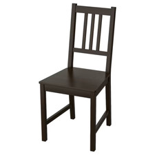 IKEA Wooden Dining Chair Solid Pine High Back Kitchen Seat Space Saving Design