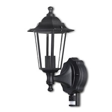 PIR Sensor Black Aluminum Wall-Mounted Outdoor Lantern IP44 Garden Yard Lamp
