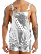 Men's Shiny Metallic Dungarees