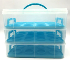 VonShef Cupcake Carrier 3 Tier Travel Baking Storage Bake Sale Bakery Market
