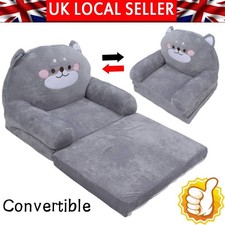 Kids Sofa Bed Fold Out Toddler Armchair Couch Convertible Lounge Soft with Plush