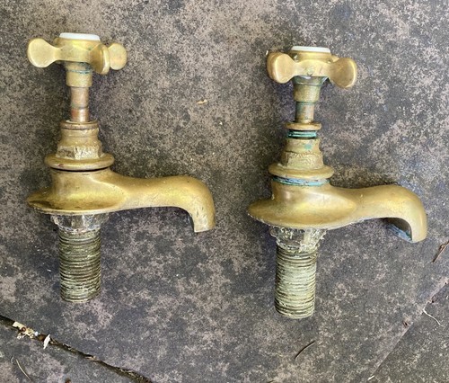 Pair antique vintage brass - pair, antique/vintage