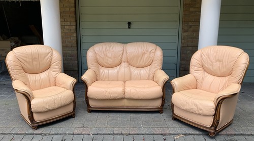 Italian leather piece sofa - leather, 3