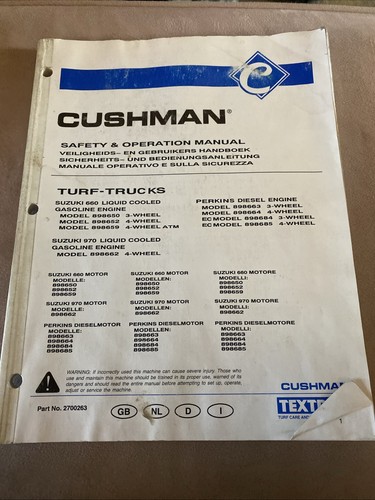 Cushman turf trucks safety and - safety,