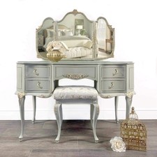 Green Louis Dressing Table With Stool 