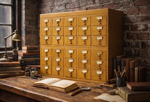 Vintage card catalog - vintage,